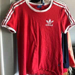 Red Adidas Logo Tee
